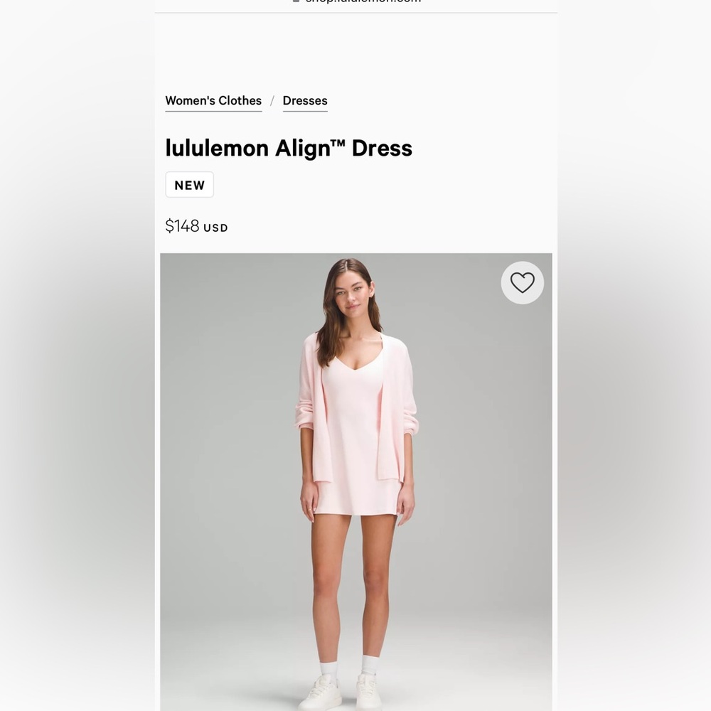 NWT lululemon align dress size 8 strawberry milkshake